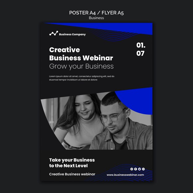 Business webinar print template