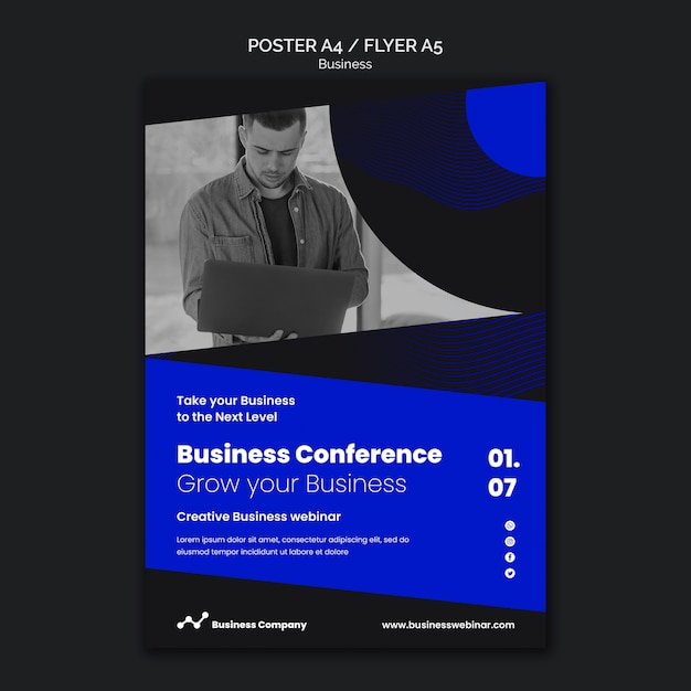 Free PSD business webinar print template