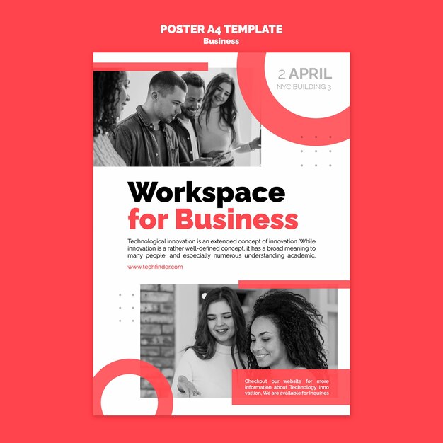 Business workspace poster template