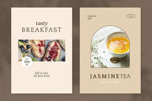 Cafe psd poster template set