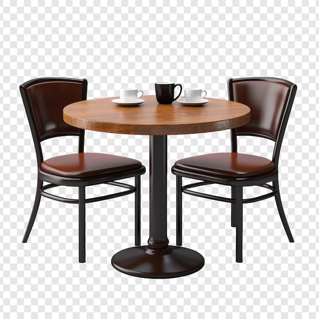 Free PSD cafe table isolated on transparent background