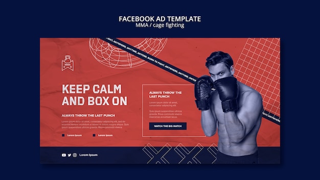 Free PSD cage fighting mma template design