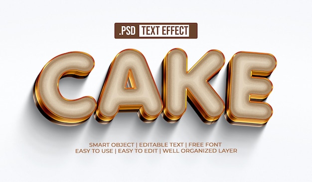 Free PSD cake text style effect