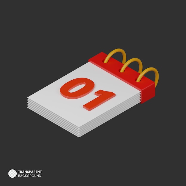 Calendar isolated 3d render icon