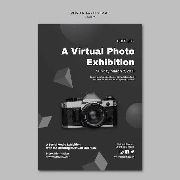 Free PSD camera poster template