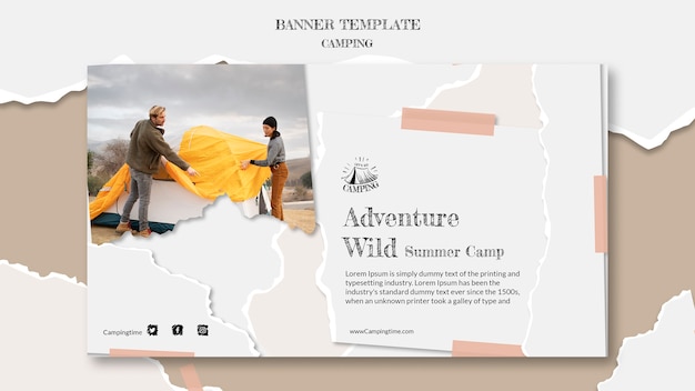 Free PSD camping banner template design