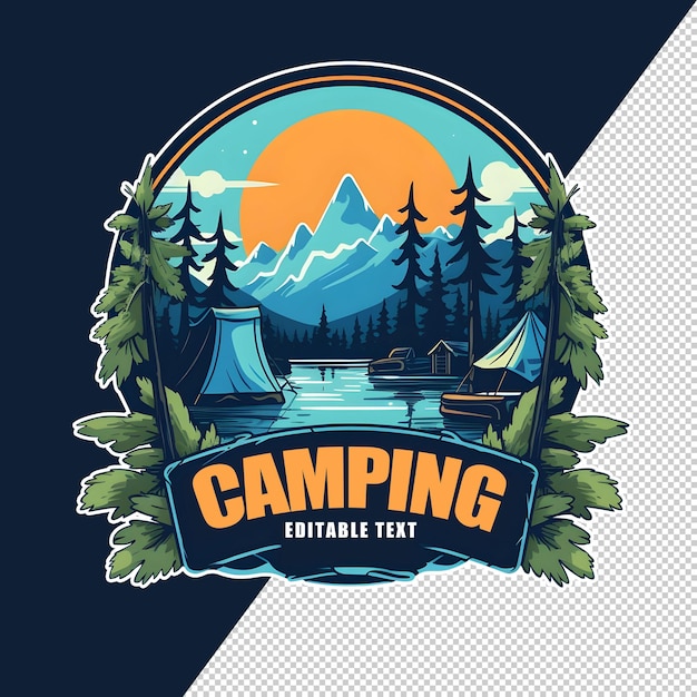 Free PSD camping logo isolated on background