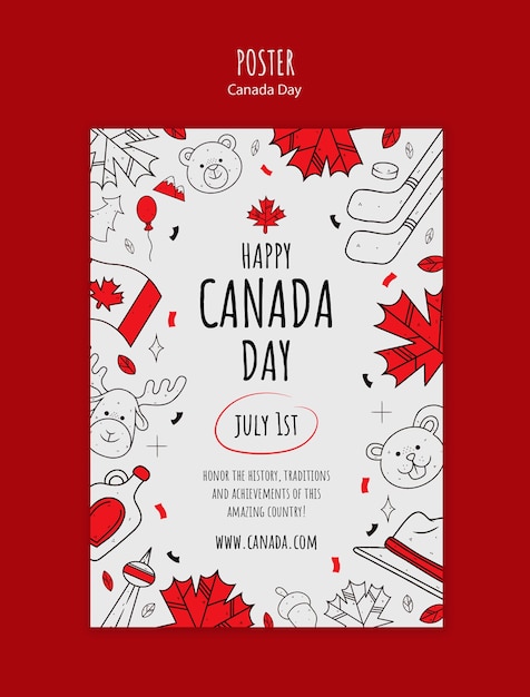 Canada day celebration poster template