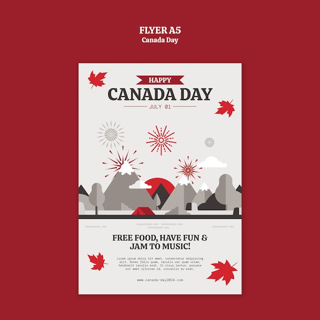 Free PSD canada day celebration poster template