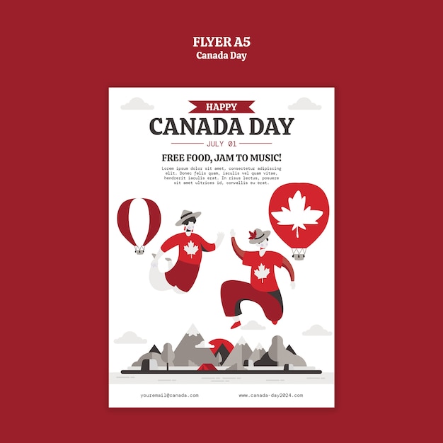 Free PSD canada day celebration poster template