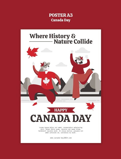 Free PSD canada day celebration poster template