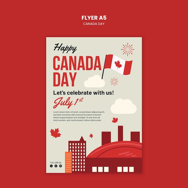 Free PSD canada day celebration template