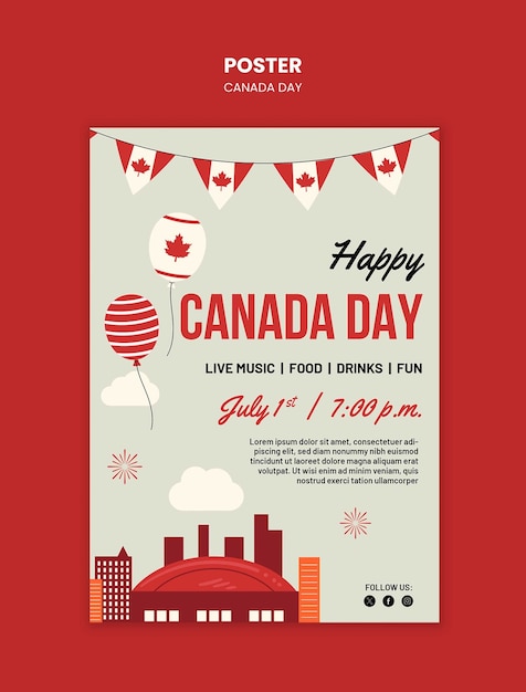 Free PSD canada day celebration template