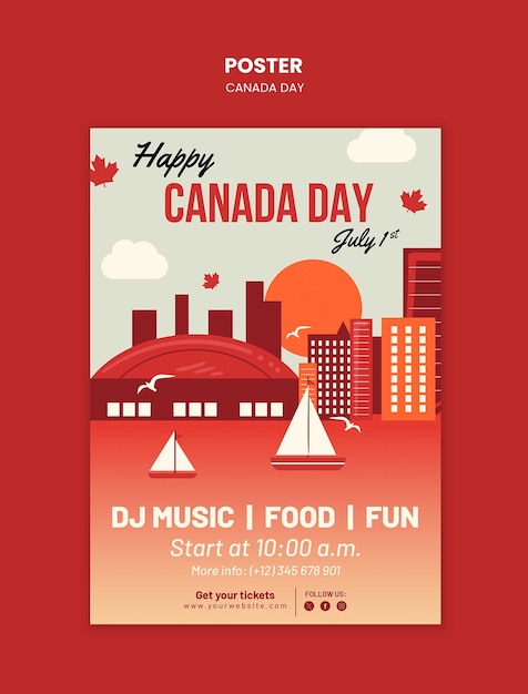 Free PSD canada day celebration template