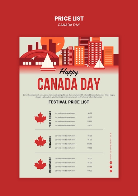 Free PSD canada day celebration template