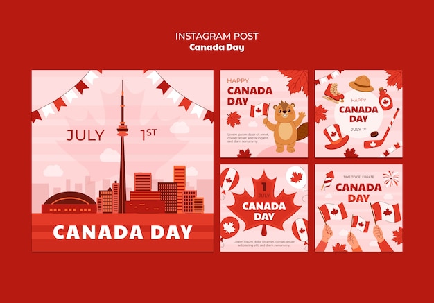 Free PSD canada day template design