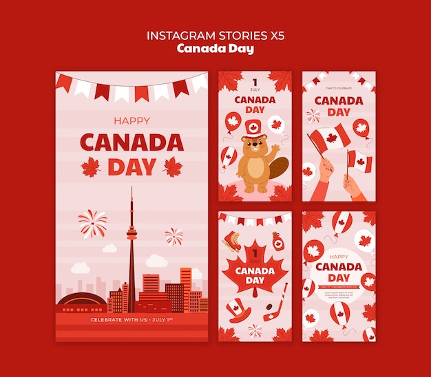 Free PSD canada day template design