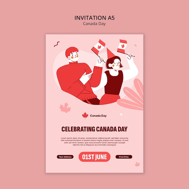 Free PSD canada day template design