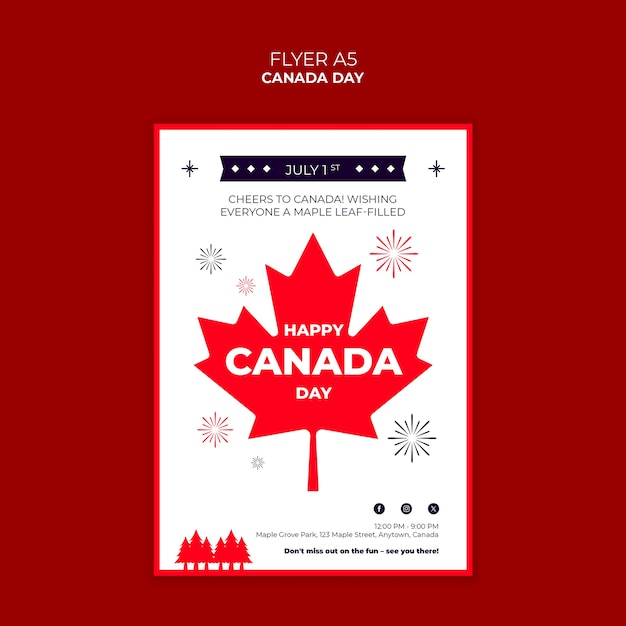 Free PSD canada day template design