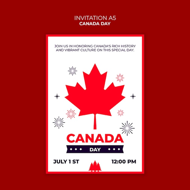 Free PSD canada day template design