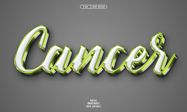 Free PSD cancer 3d editable text effect