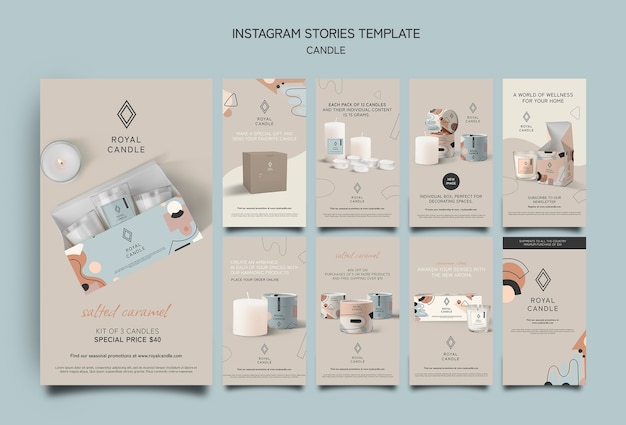 Free PSD candles special price instagram stories