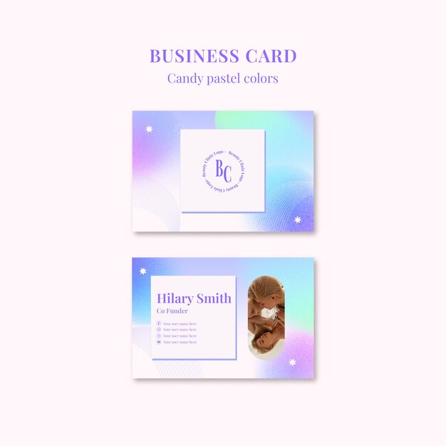 Candy pastel colors  business card template