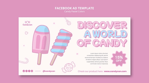 Free PSD candy pastel colors facebook template