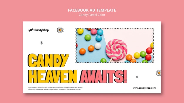 Free PSD candy pastel colors facebook template