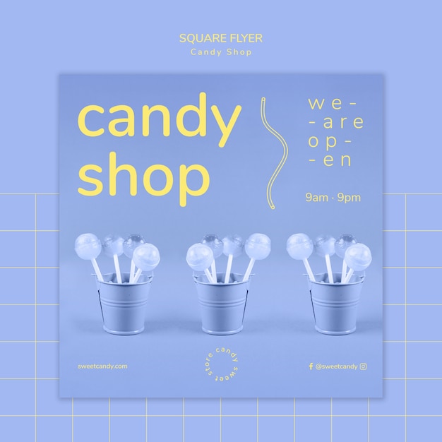 Free PSD candy shop design for flyer template