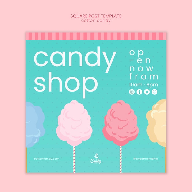 Free PSD candy shop flyer template