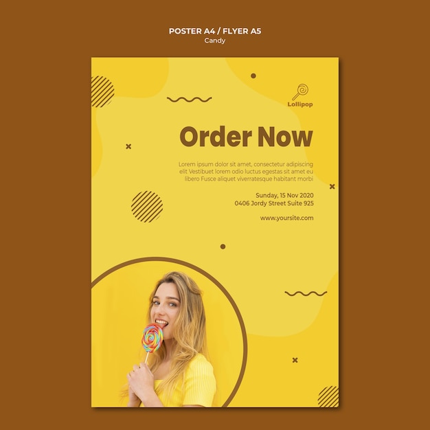 Candy shop flyer template