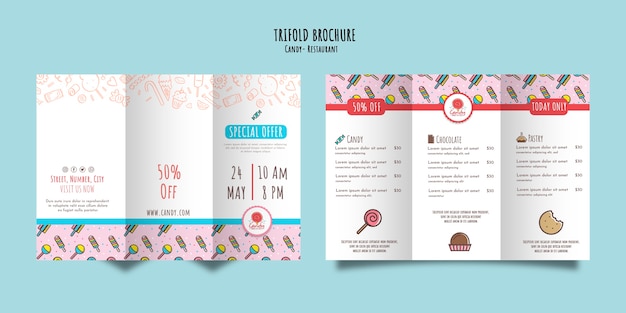 Candy shop template for brochure