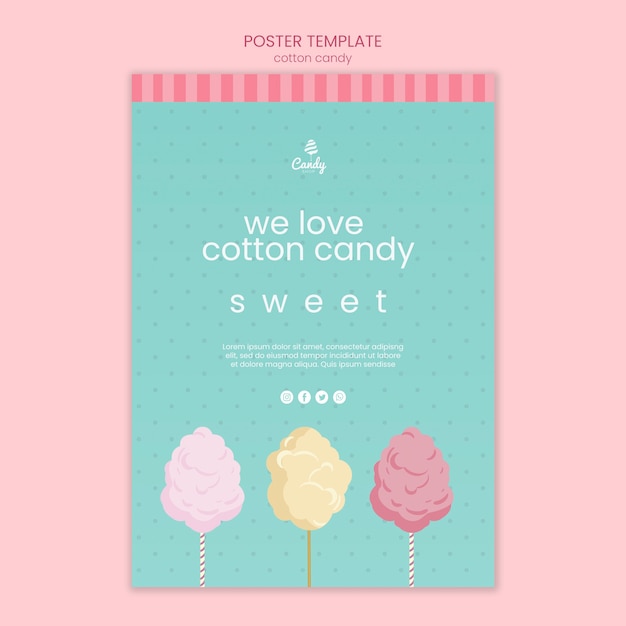 Free PSD candy shop template poster