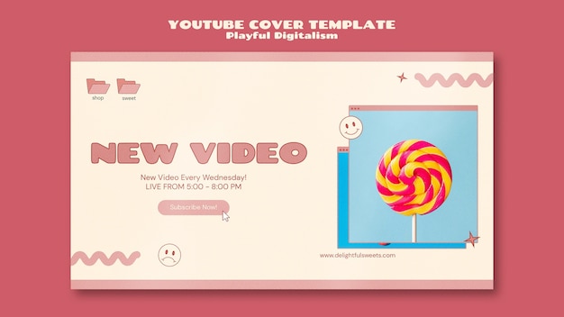 Free PSD candy shop youtube cover