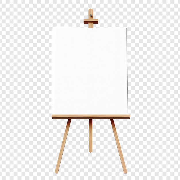 Free PSD canvas and easel photograph isolated on transparent background