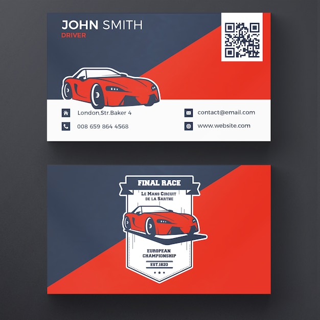 Car racing business card