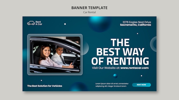 Car rental banner template design