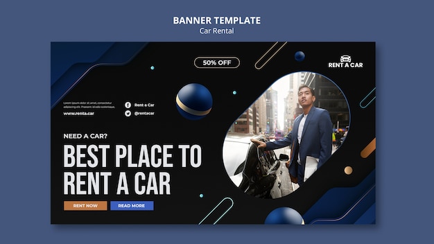 Car rental banner template design