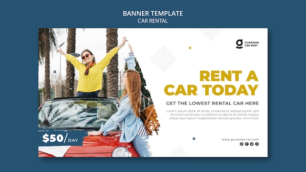 Free PSD car rental banner template