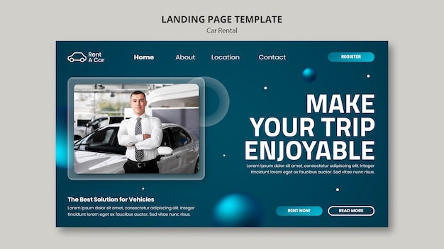 Car rental landing page template design