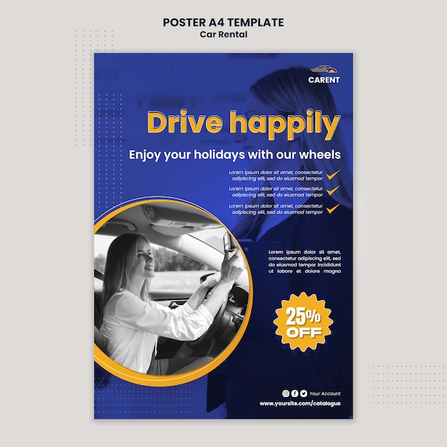 Car rental vertical poster template