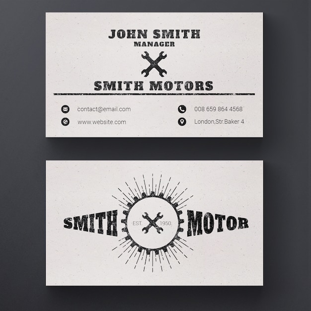 Free PSD car repair service business card