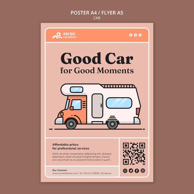 Free PSD car sale poster or flyer design template