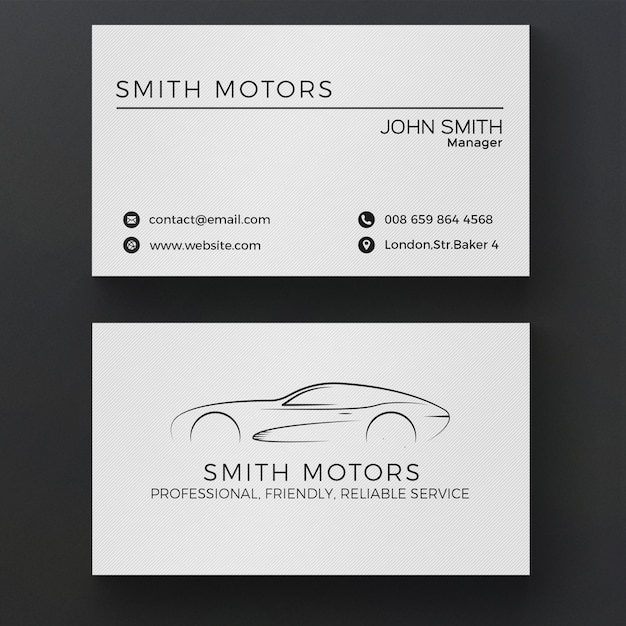 Free PSD car service business card