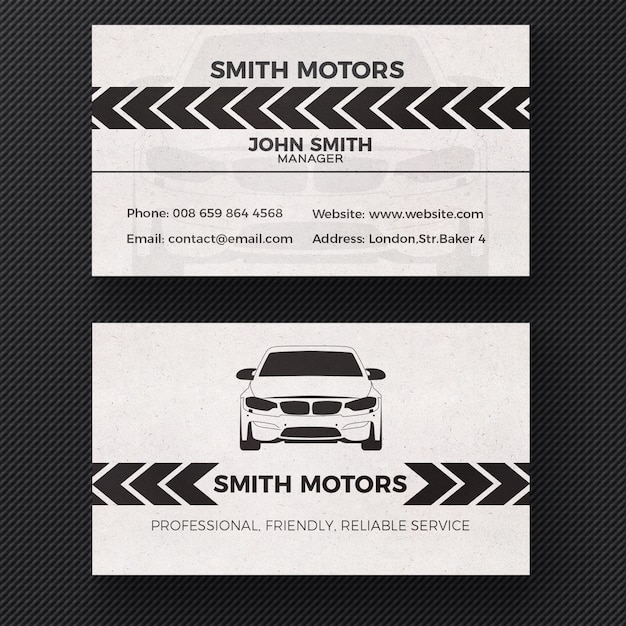 Free PSD car service business card