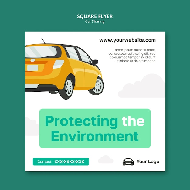 Free PSD car sharing design template