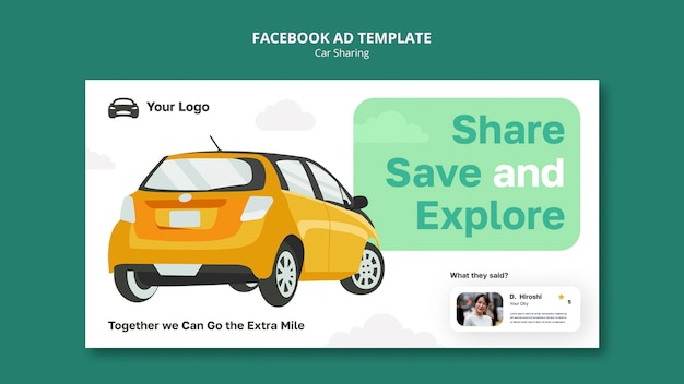 Free PSD car sharing design template