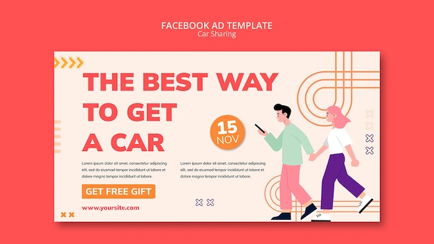 Free PSD car sharing template design