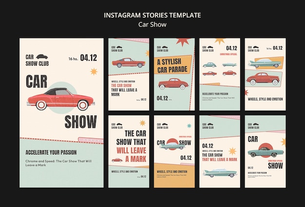 Free PSD car show  instagram stories